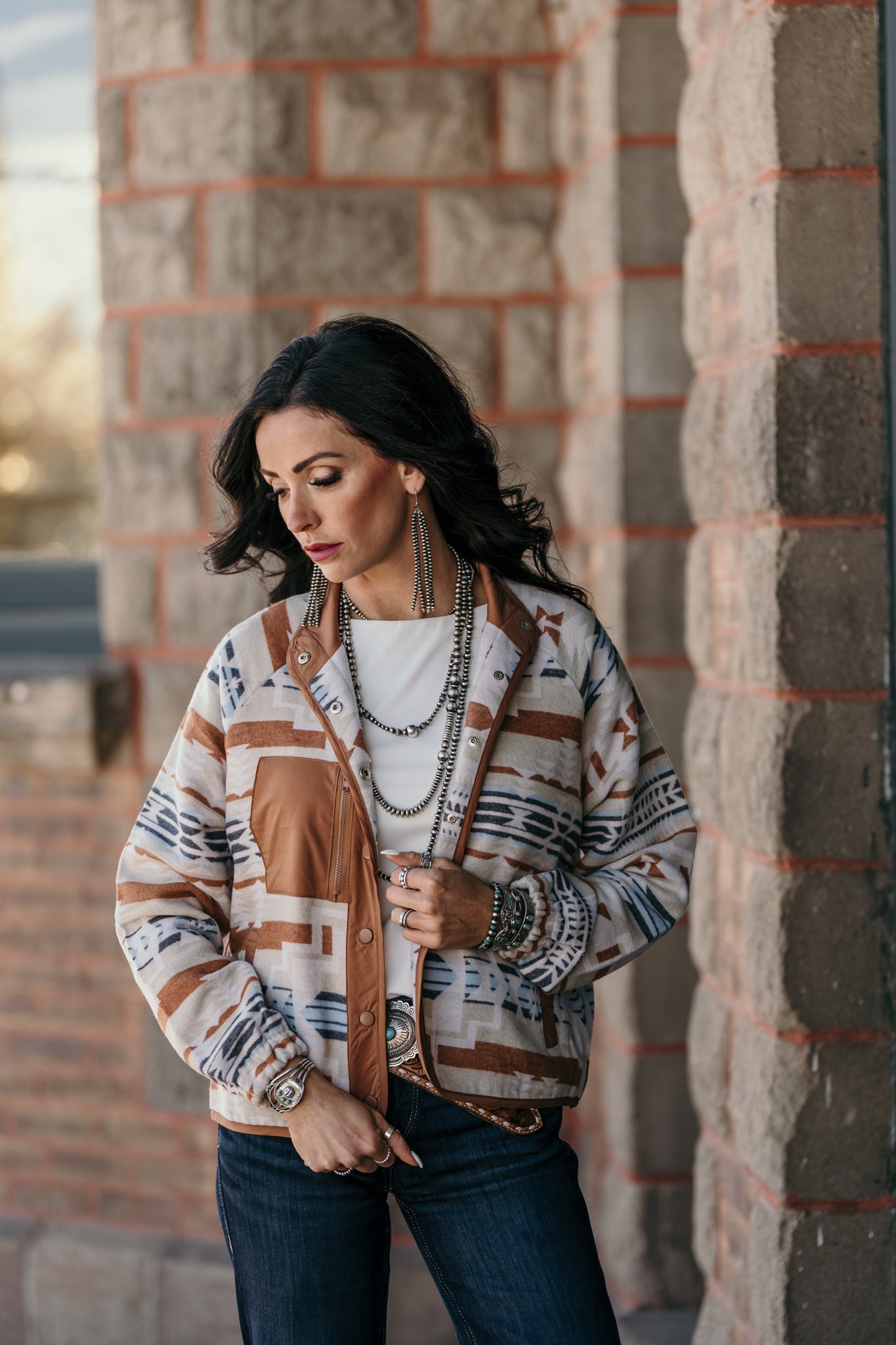 The Braxton Jacket - Copper Aztec