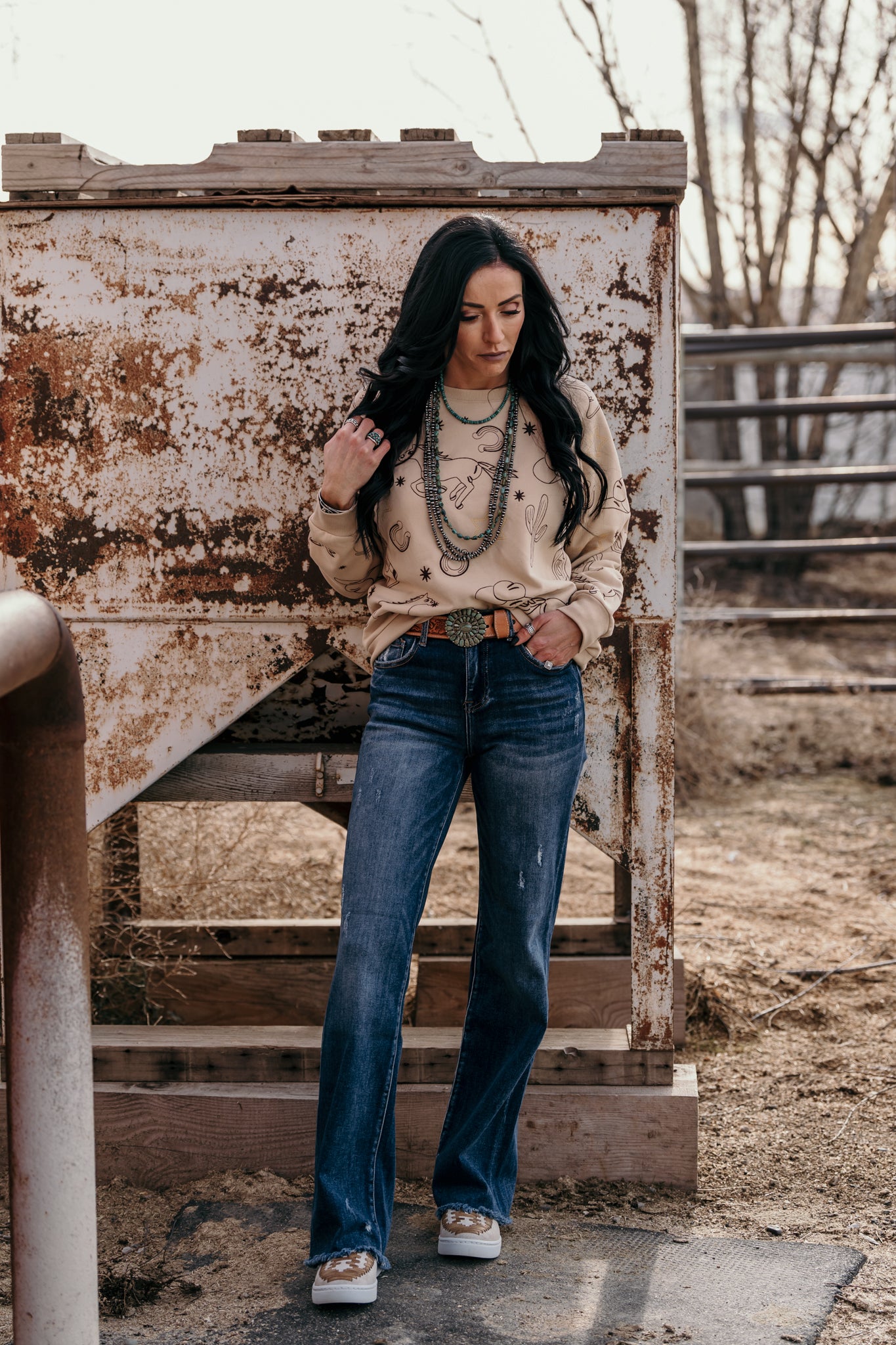 Western Babe Embroidered Sweatshirt