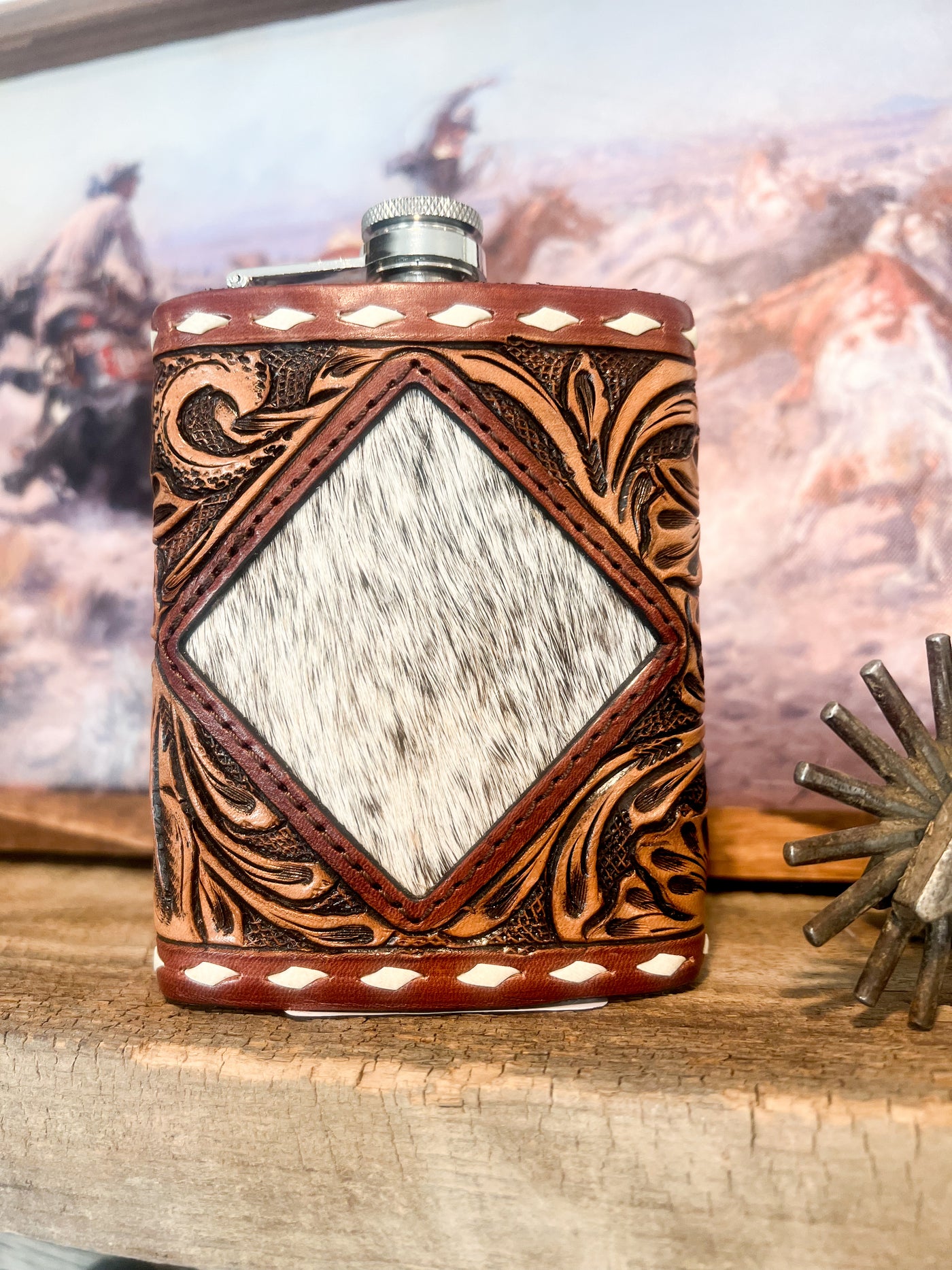 Flask - 8oz - Cowhide - Opt. 1