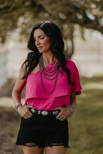 The Athena Blouse - Hot Pink