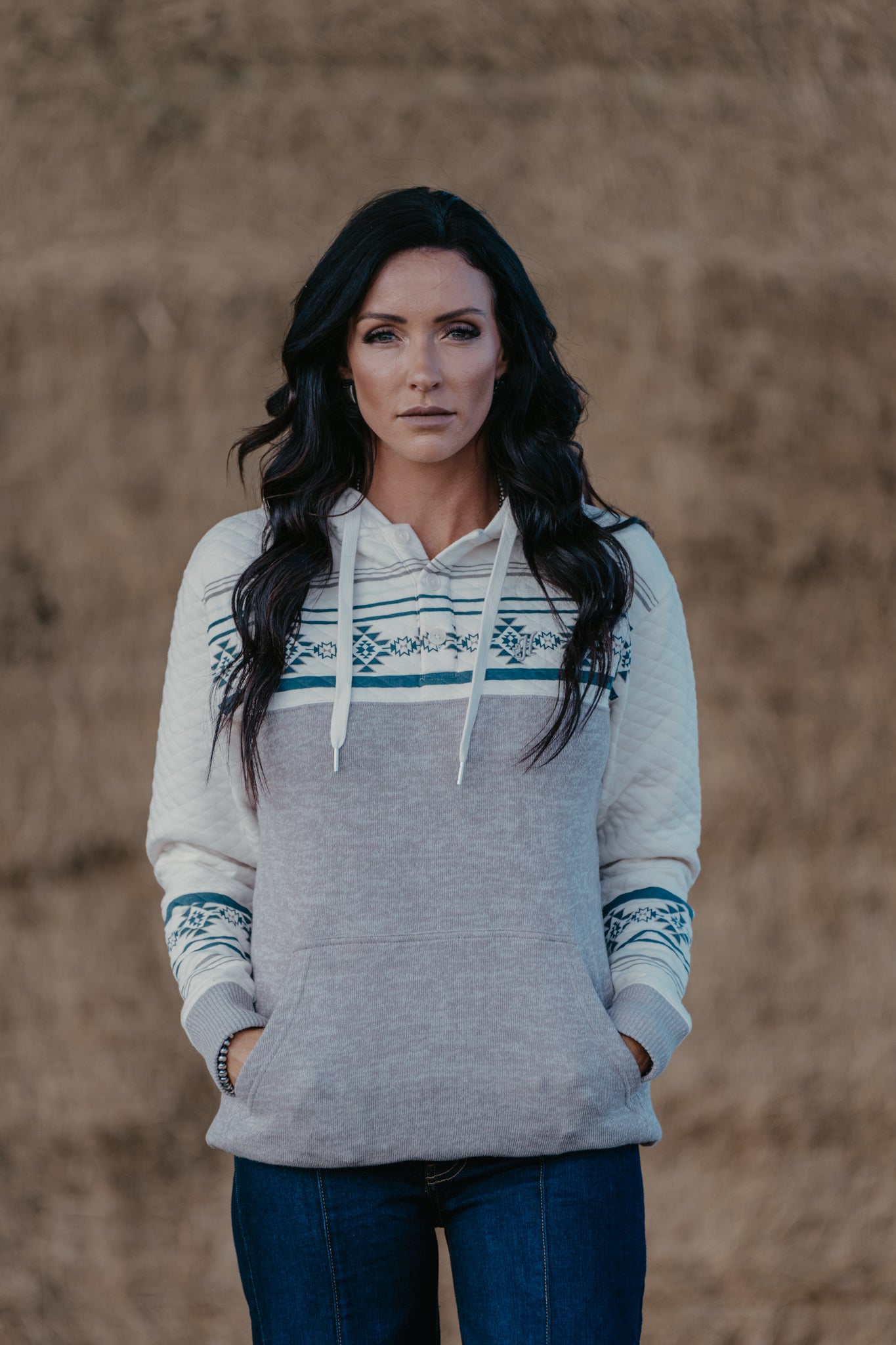 The Jimmy Hoodie - Teal & Grey