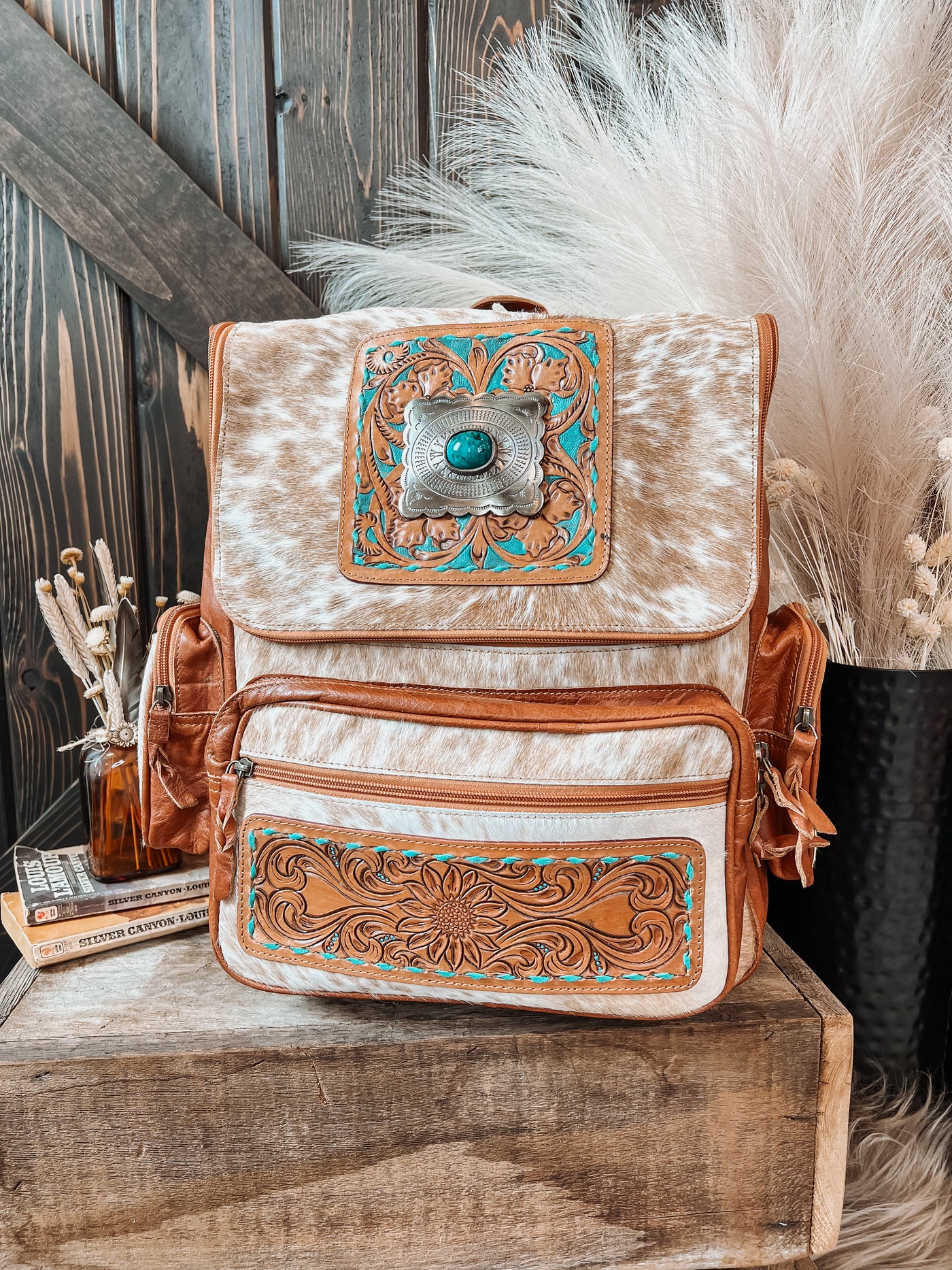 Tan Reckless Cowhide Backpack - Option 4