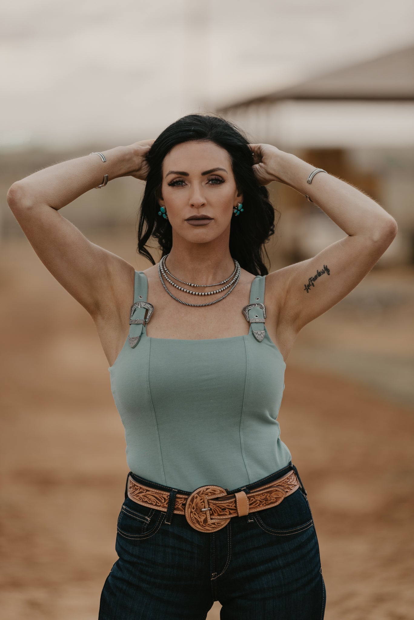 Salinas Buckle Tank Top - Sage