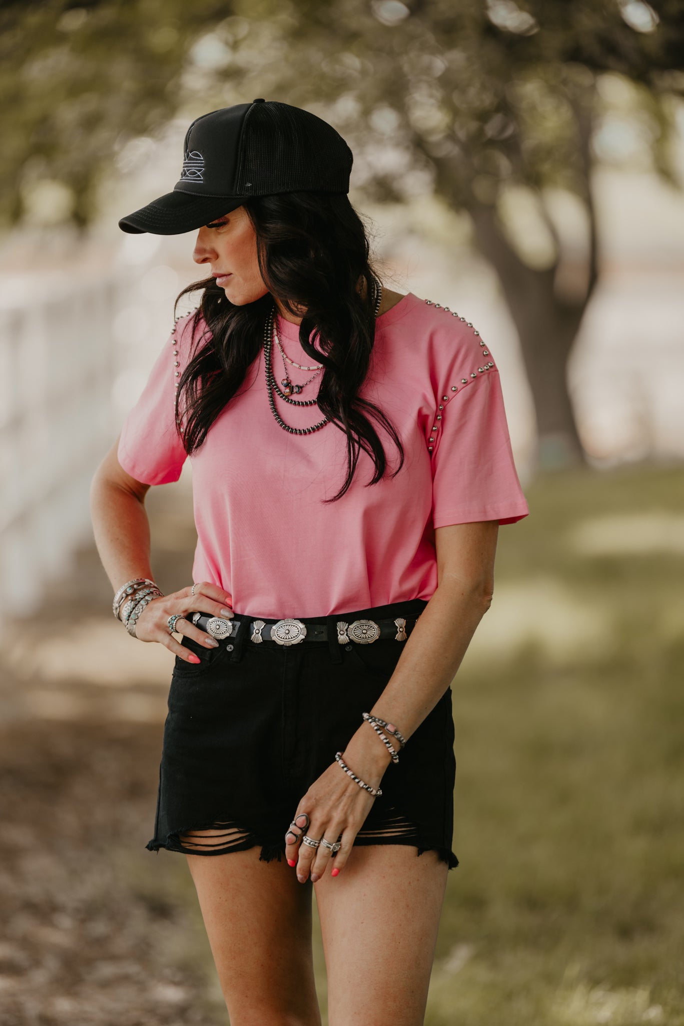 The Lauren Studded Top - Pink