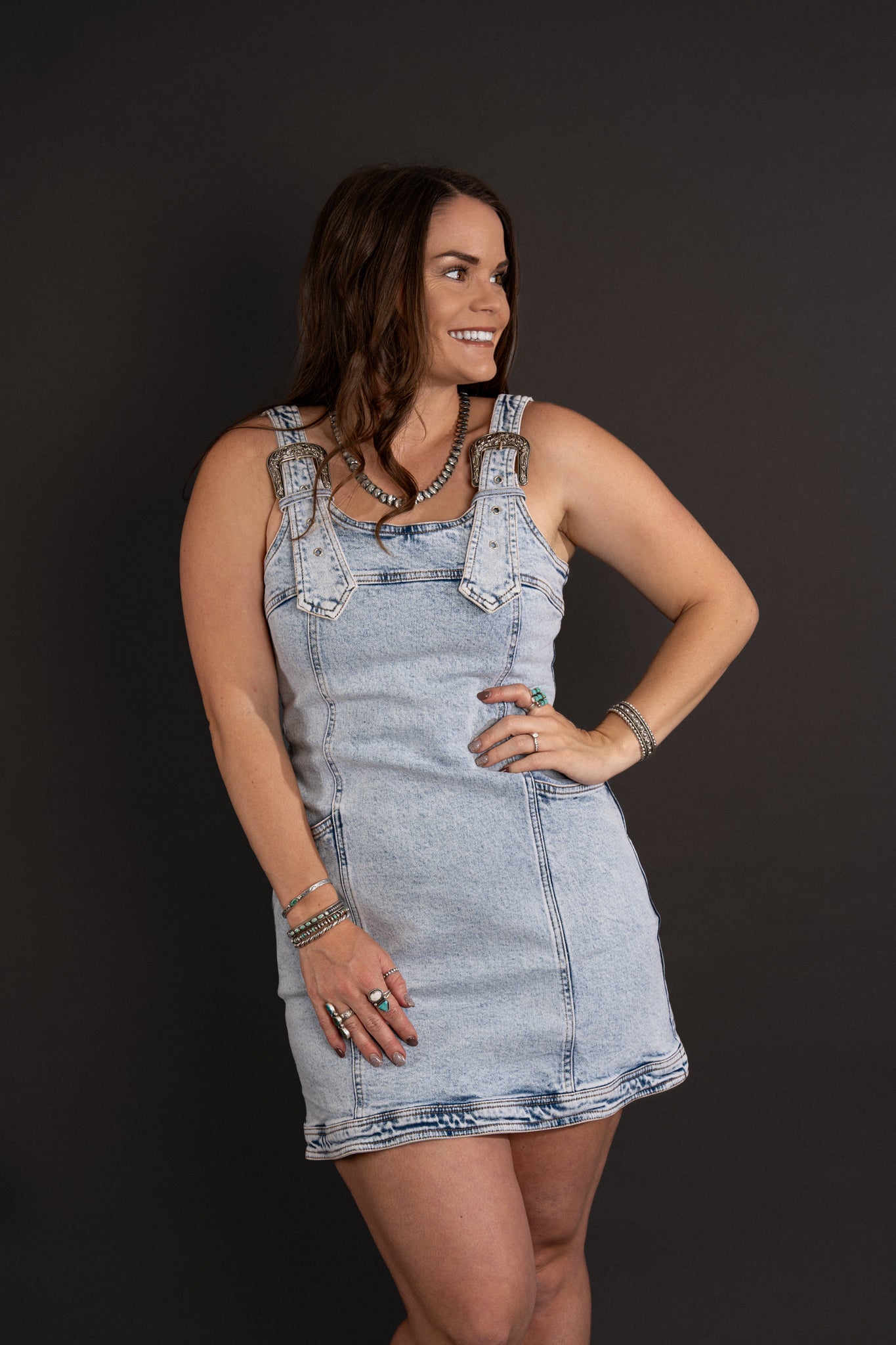 Buckle Me Up Dress - Denim