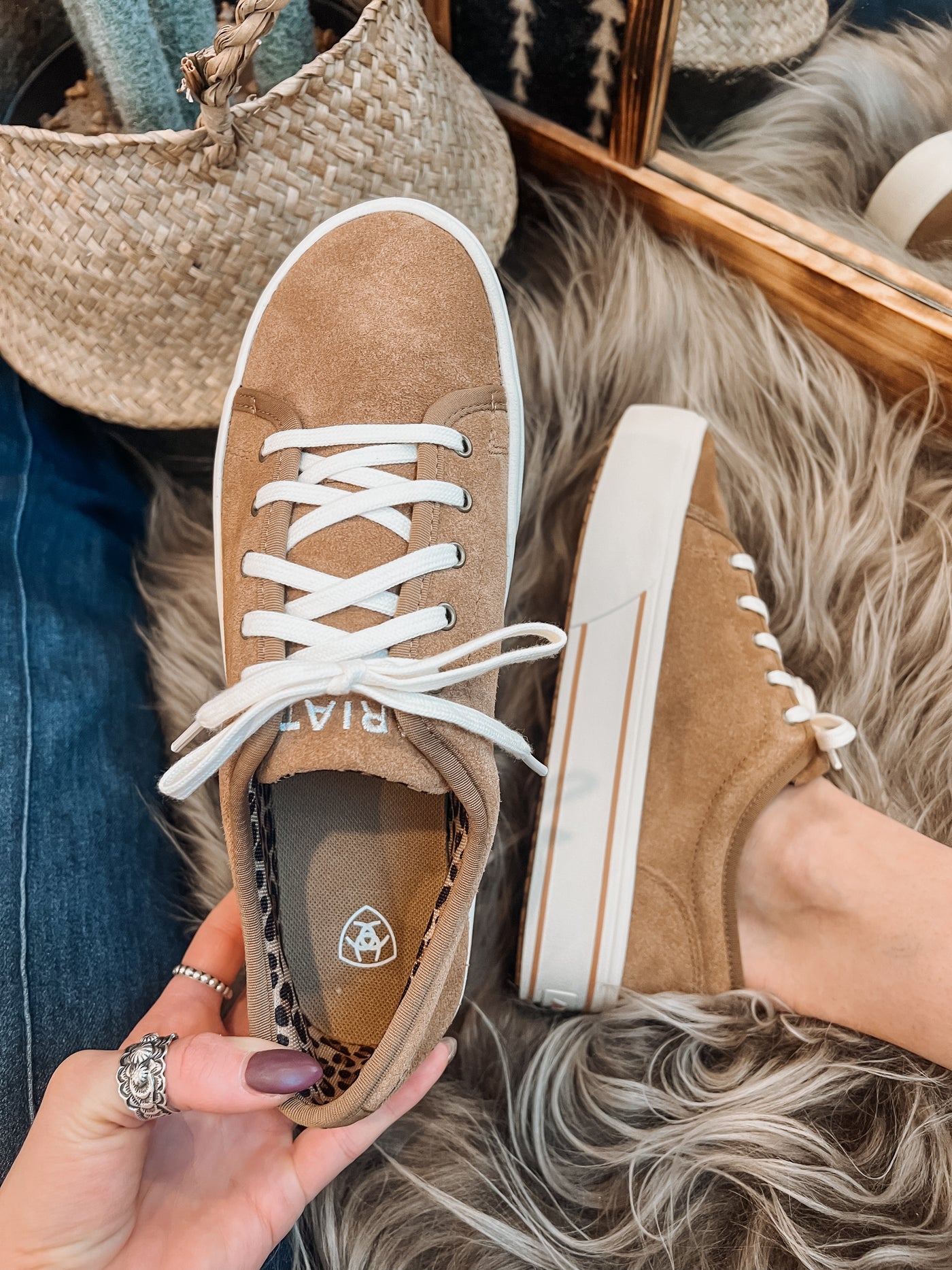 The Skylar Sneaker by Ariat - Dark Tan Suede