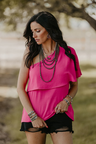 The Athena Blouse - Hot Pink