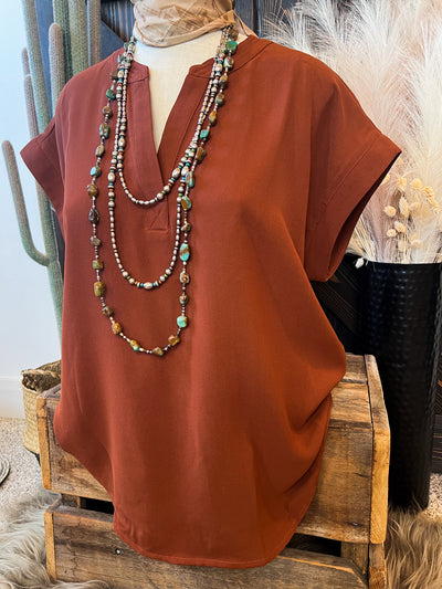 The Kelton Blouse - Brownie