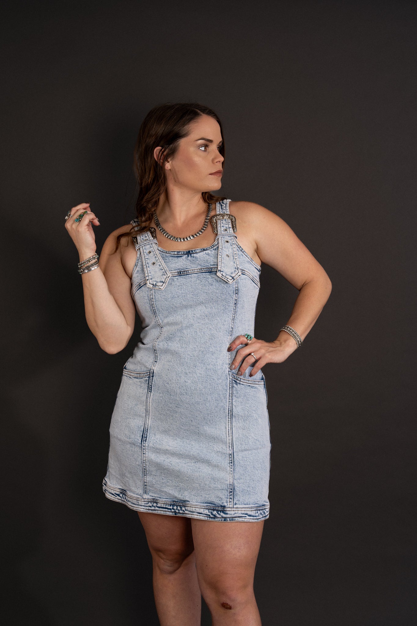 Buckle Me Up Dress - Denim