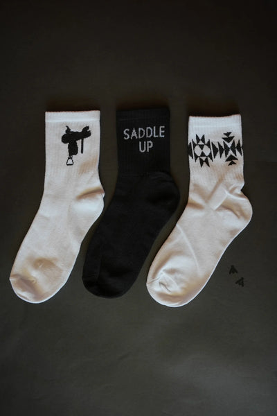 Sock ‘Em Silly - Saddle Monochrome