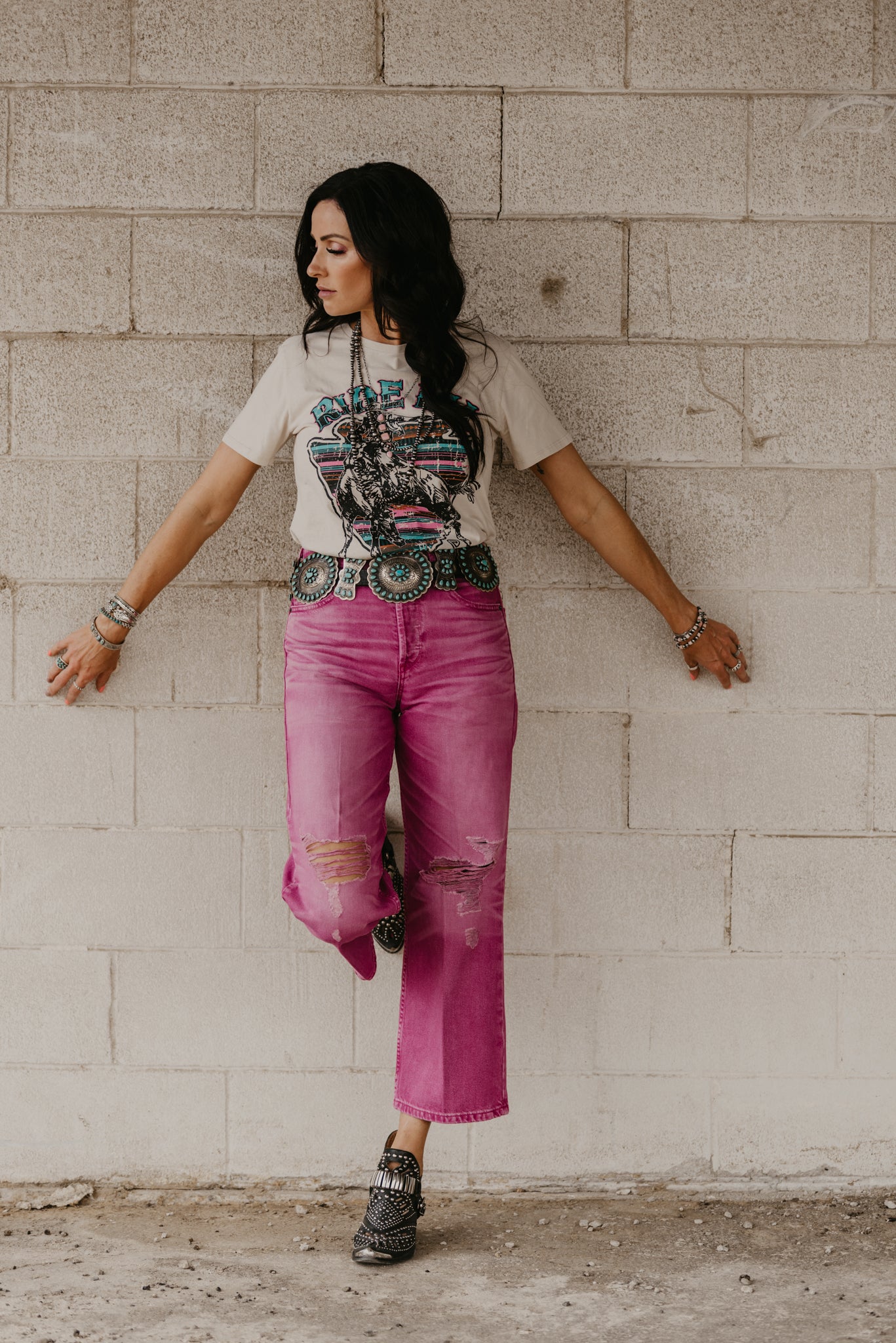 Bold Glamour Pink Tomboy Crop Jeans by Ariat