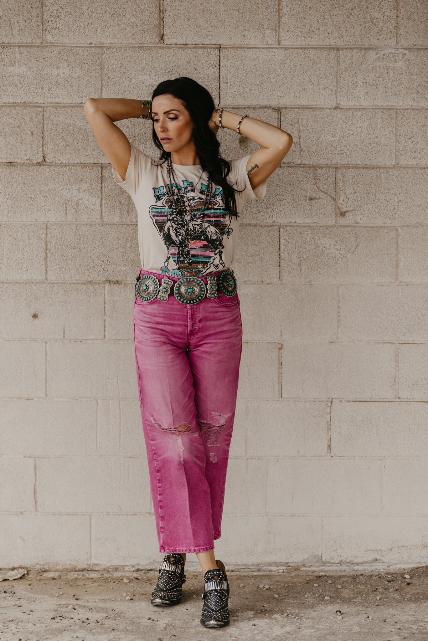 Bold Glamour Pink Tomboy Crop Jeans by Ariat