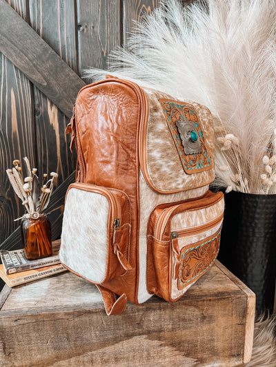 Tan Reckless Cowhide Backpack - Option 4