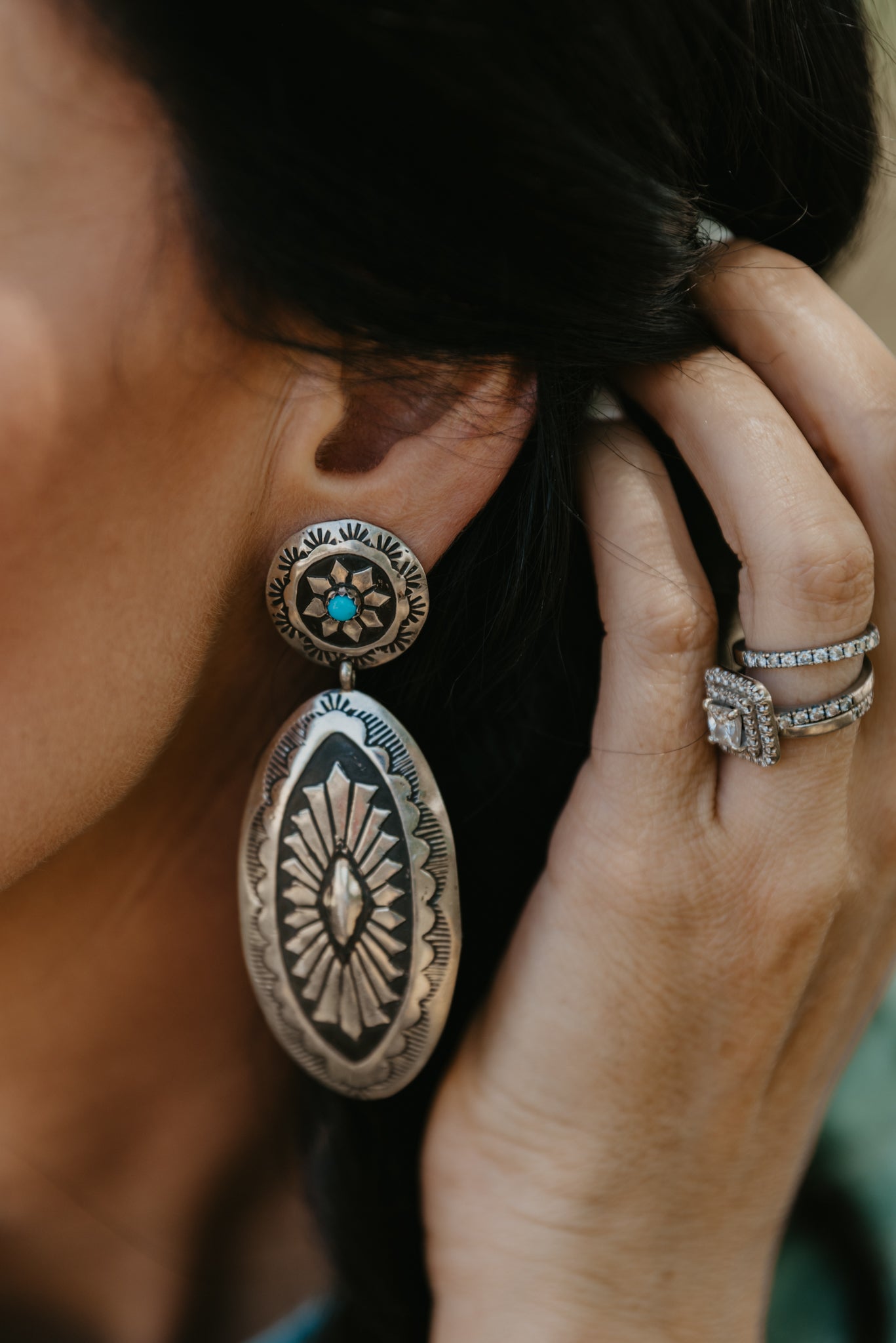 Wanda Silver & Turquoise Earrings