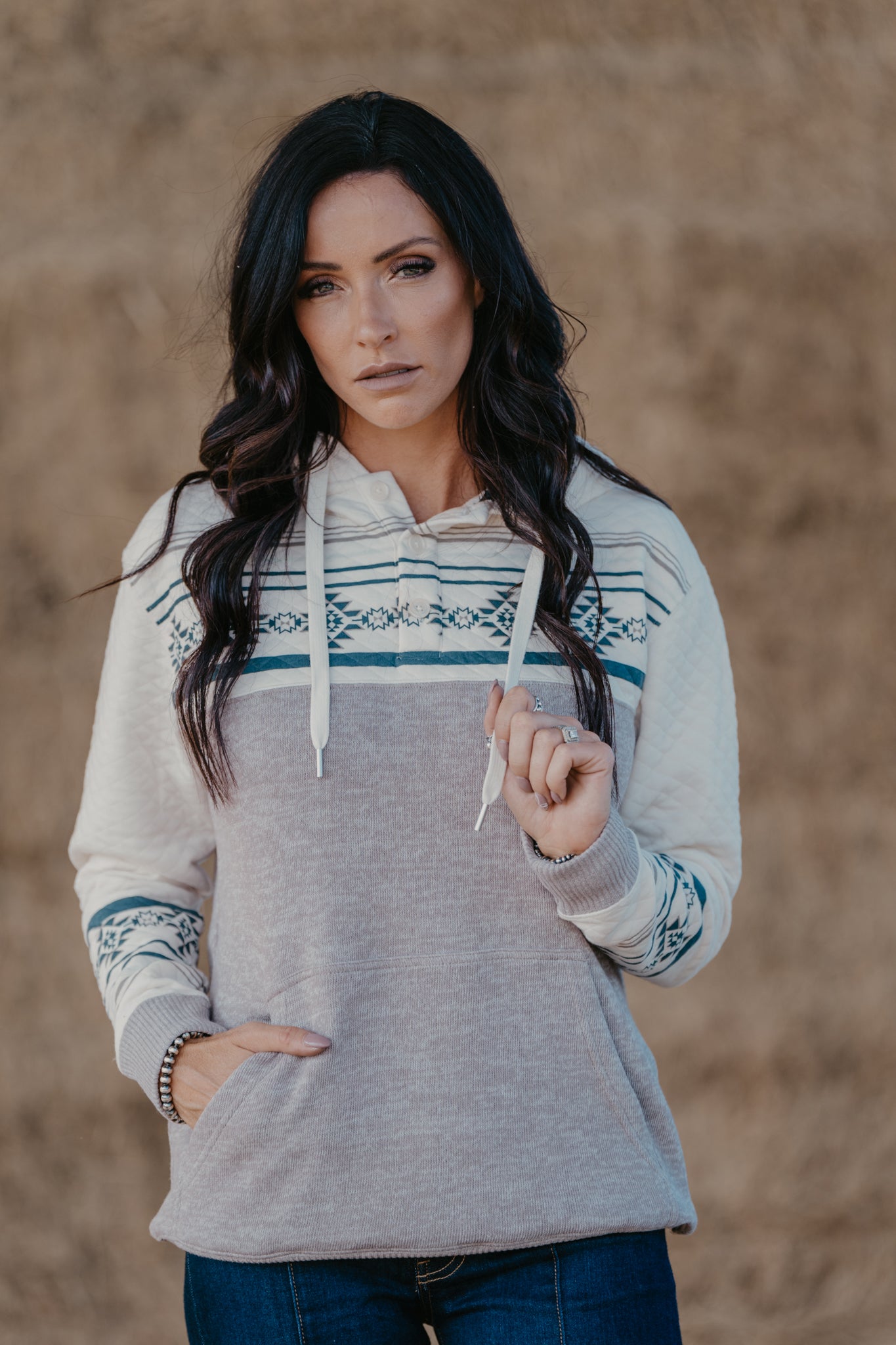 The Jimmy Hoodie - Teal & Grey