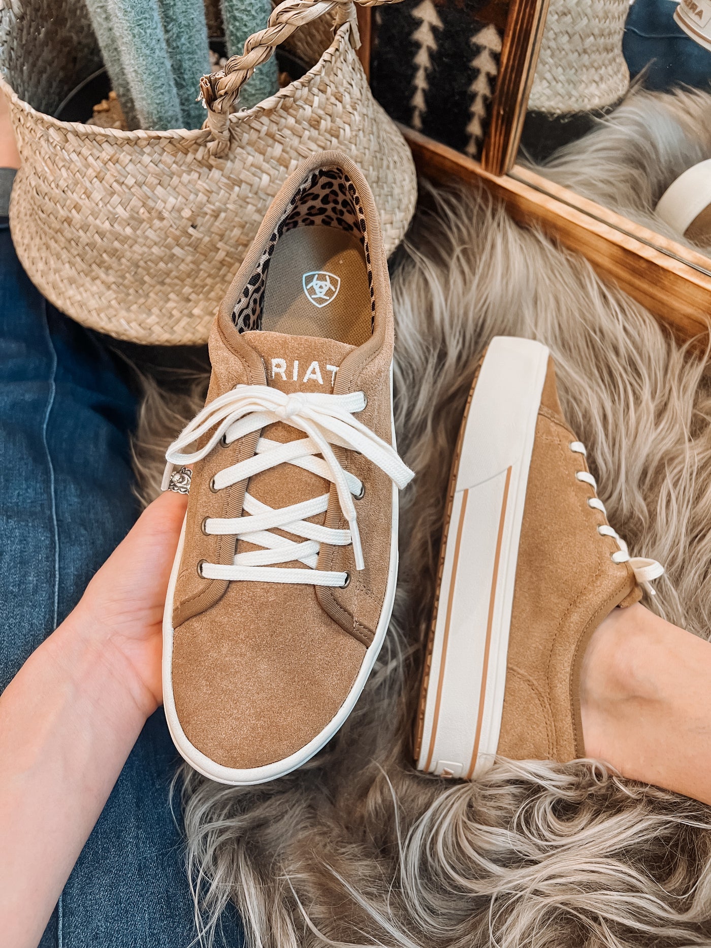 The Skylar Sneaker by Ariat - Dark Tan Suede