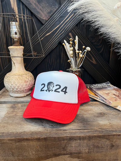 2024 Trump Hat - White & Red