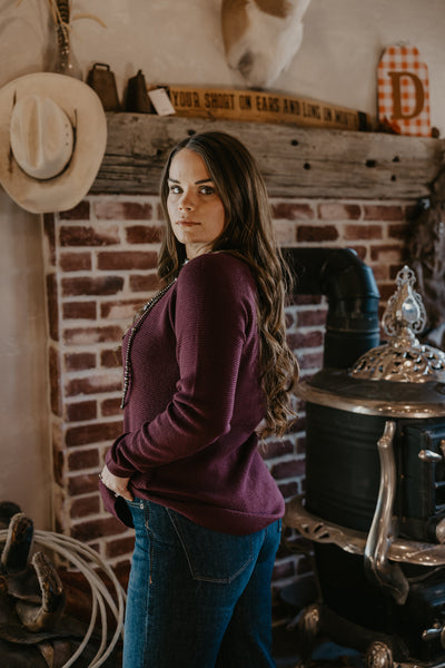 The Kylie Sweater - Dark Plum