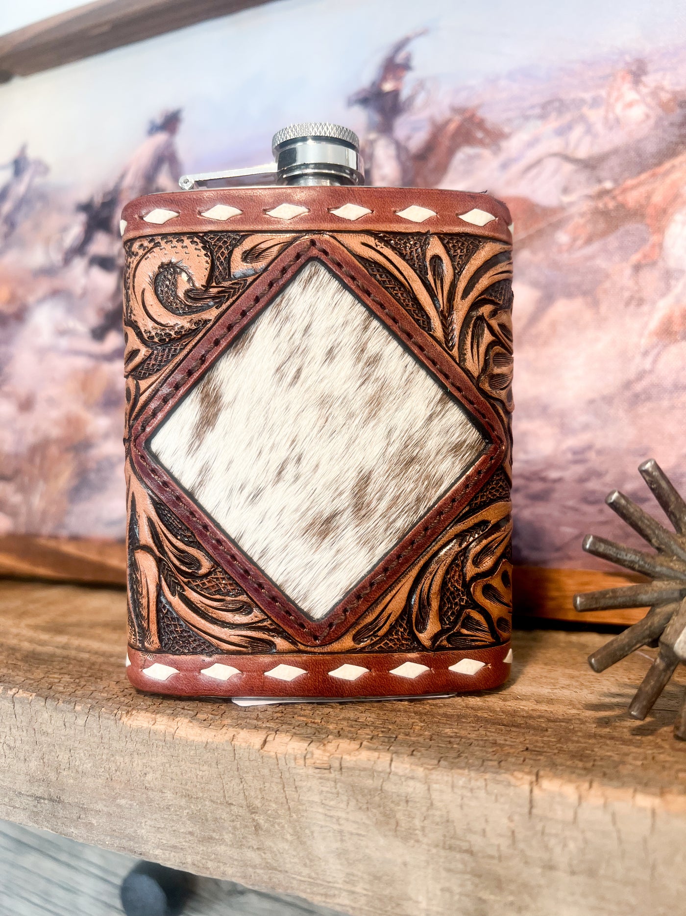 Flask - 8oz - Cowhide - Opt. 2