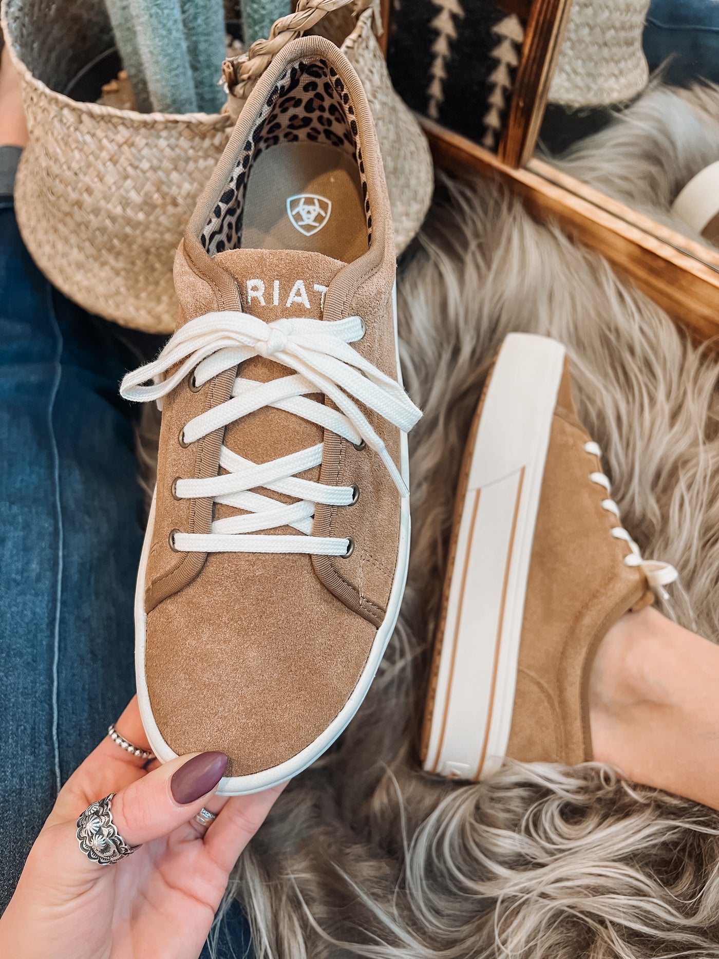 The Skylar Sneaker by Ariat - Dark Tan Suede