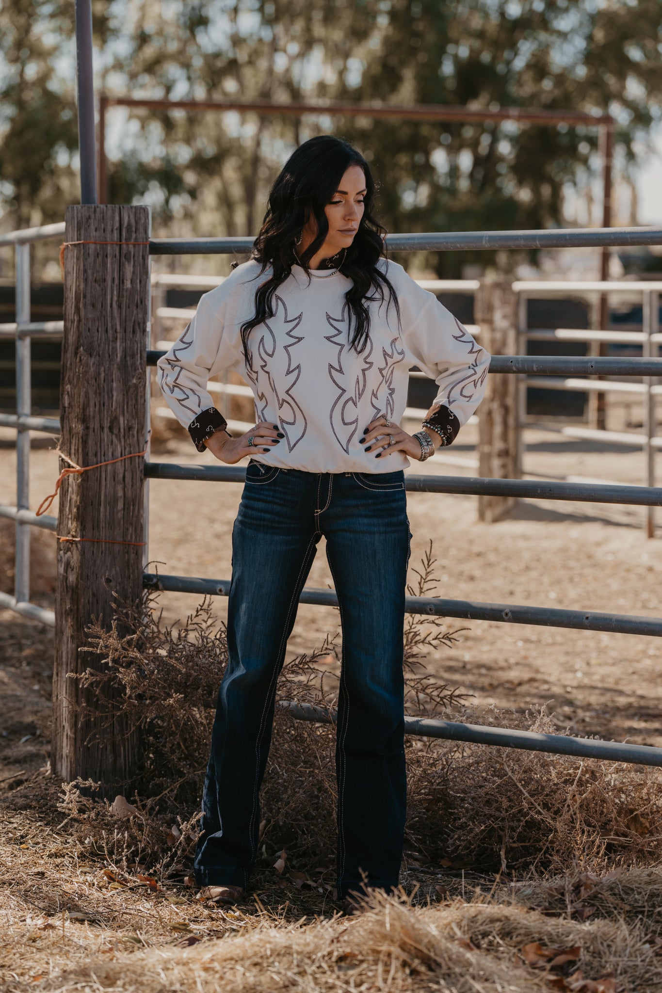 Old Timer Boot Stitch Sweatshirt - White