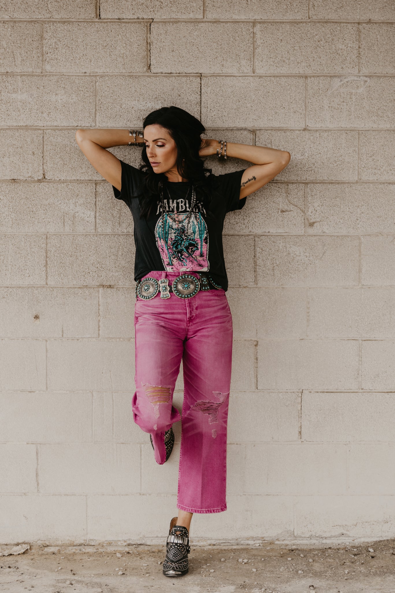 Bold Glamour Pink Tomboy Crop Jeans by Ariat