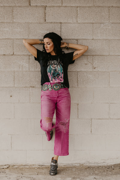 Bold Glamour Pink Tomboy Crop Jeans by Ariat