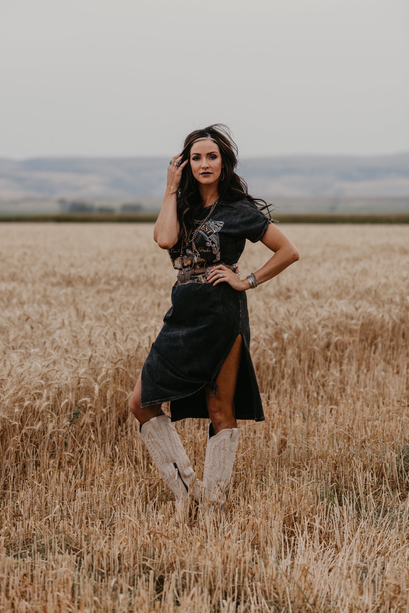 Cowboy Rodeo Maxi T-Shirt Dress