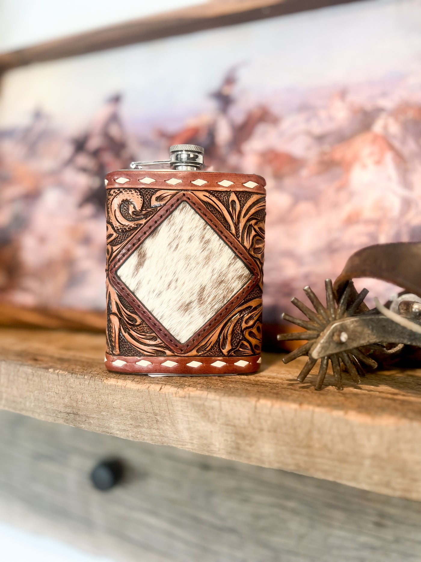 Flask - 8oz - Cowhide - Opt. 2