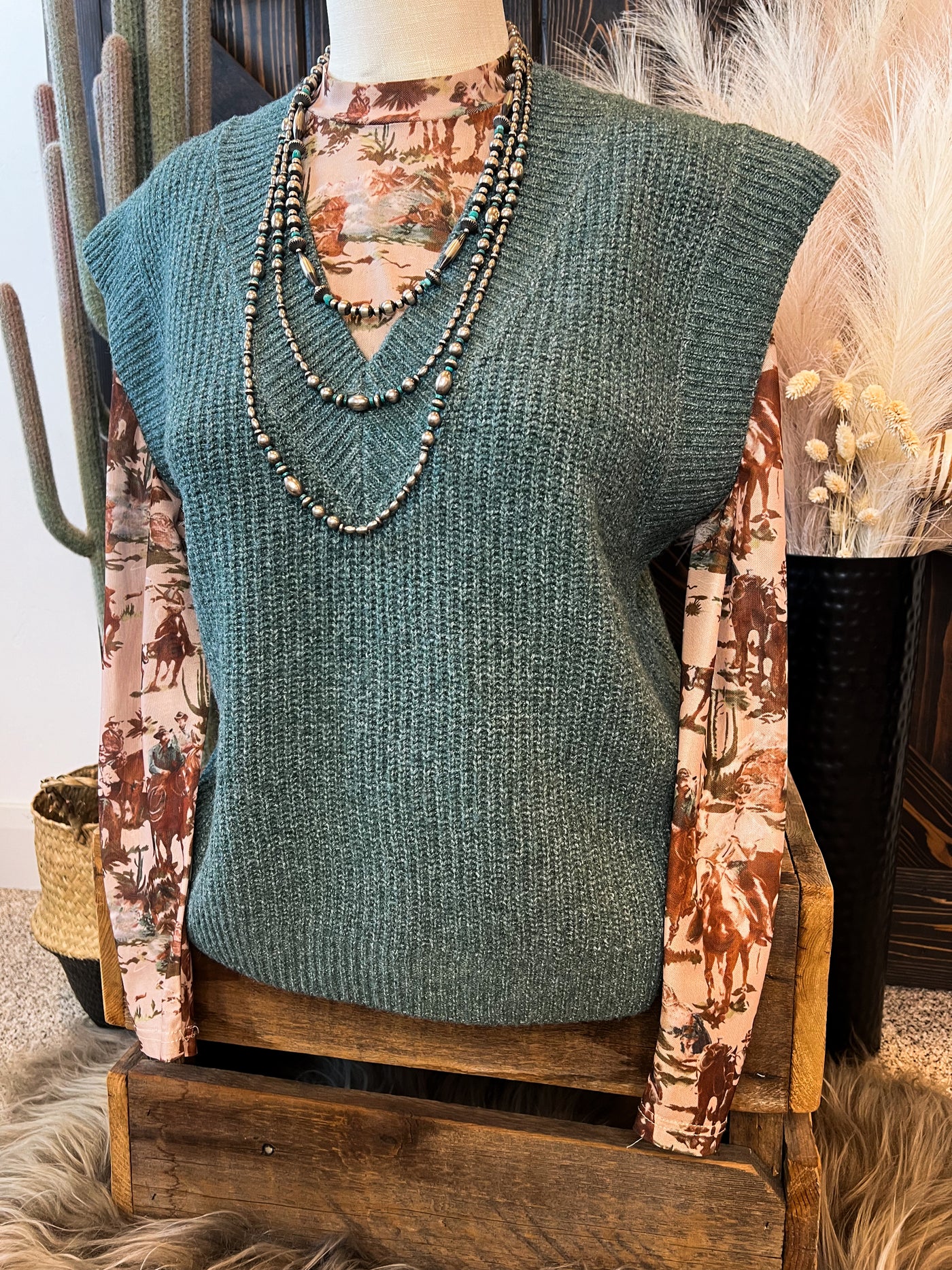 Williams Sleeveless Sweater - Ash Jade