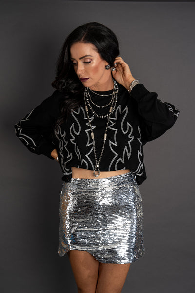 Silver Queen Sequin Skirt