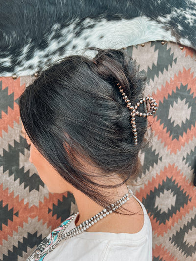 Navajo Pearl Claw Clip - Copper