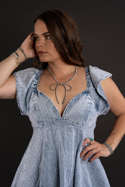 Karleigh Embellished Denim Dress