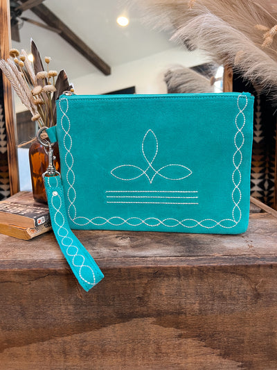 Kessler Boot Stitch Wristlet - Turquoise