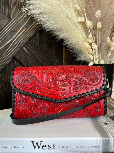 Itzel Tooled Purse - Red