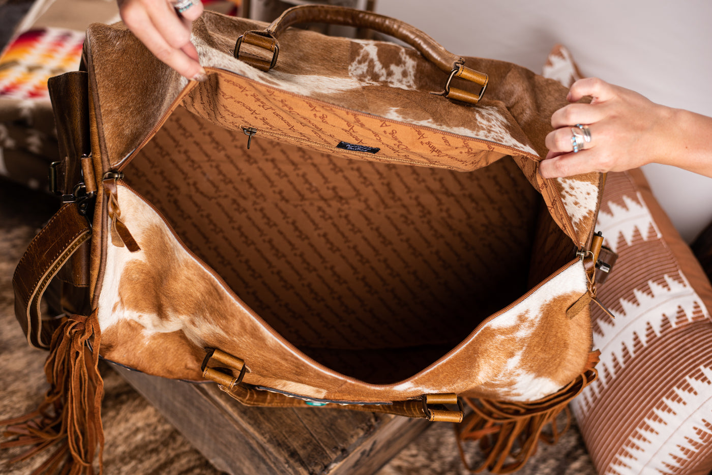 Cowhide Concealed Carry Purse | Punchy Cactus | Western Boutique